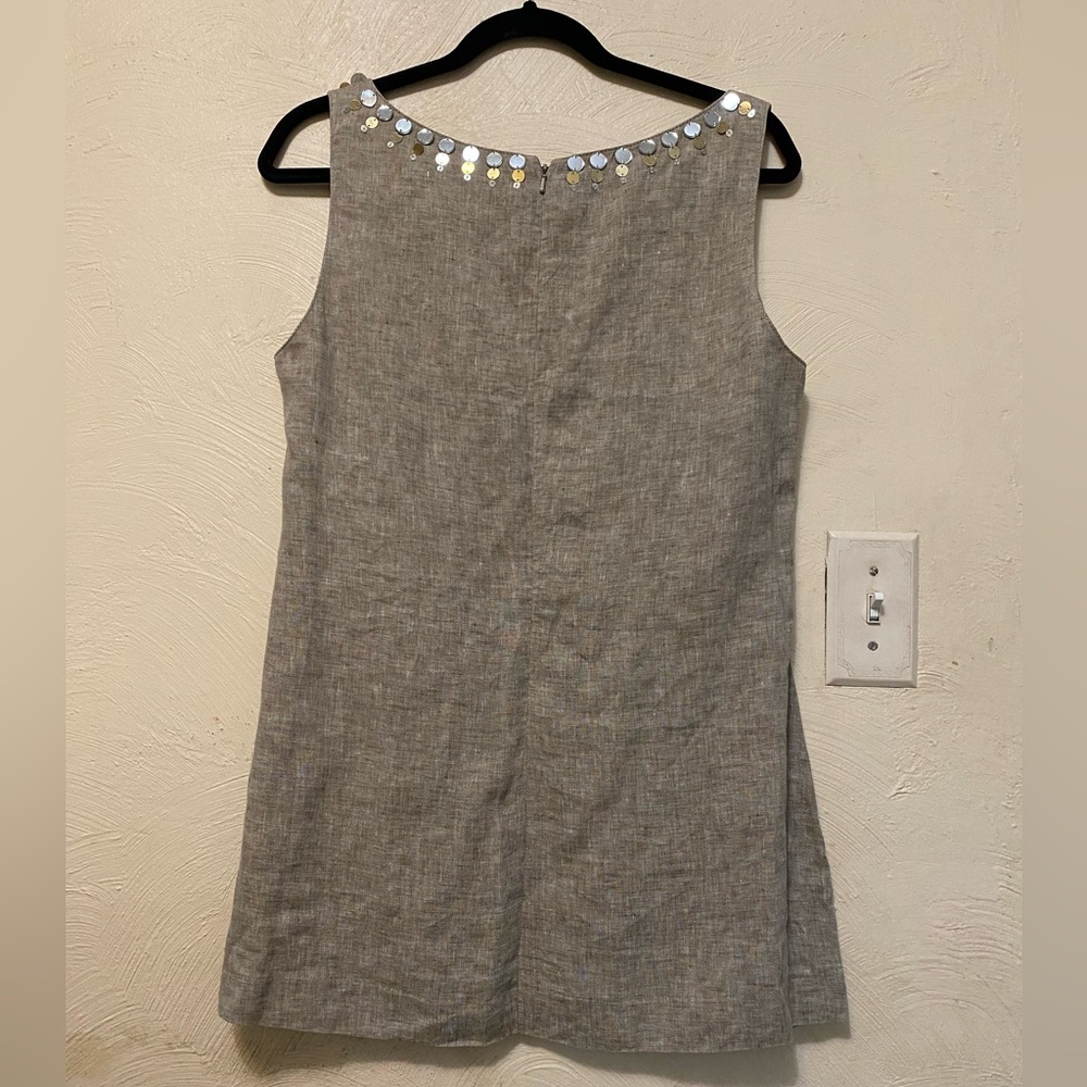 Tory Burch Linen Sleeveless Tunic Size Large ~ New Without Tag - Picture 2 of 6